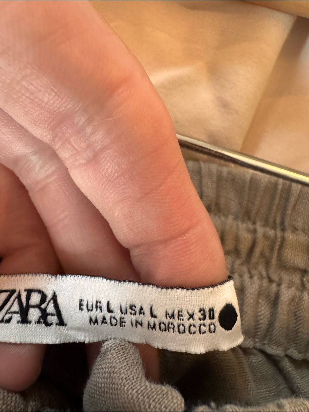 Zara 100% Linen Shorts - Size L vacation summer - Picture 7 of 9